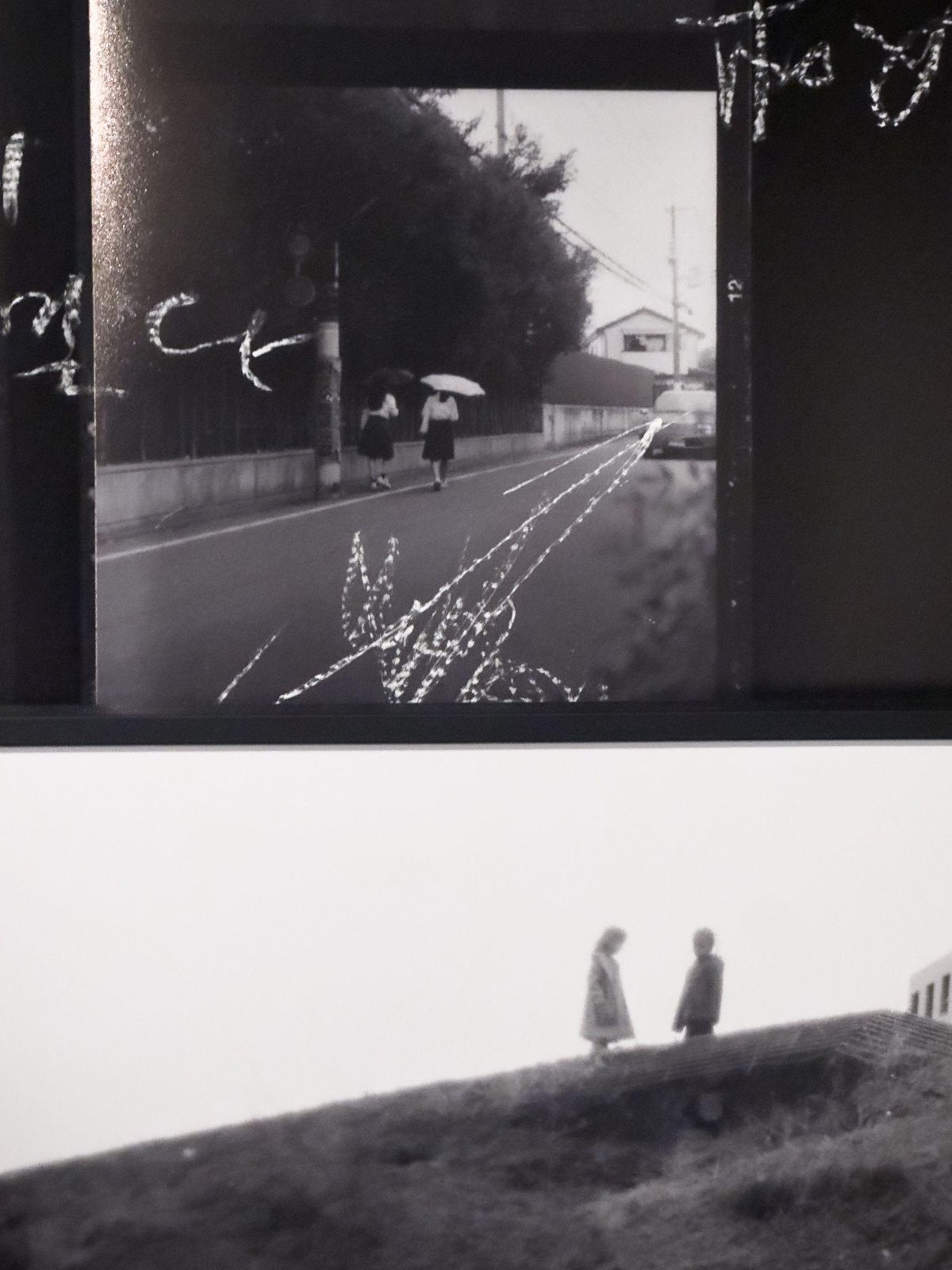 写真と手書きの言葉 · 作品部分