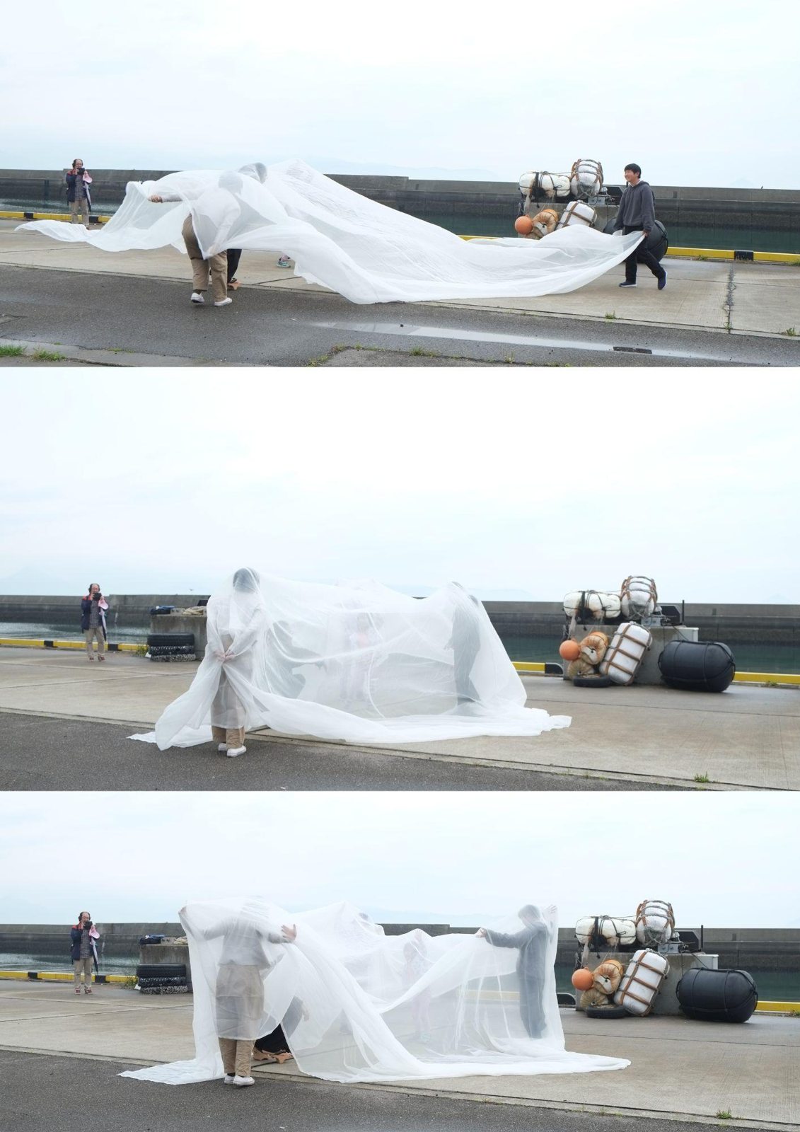 男木島 · 布を使った参加型パフォーマンスの記録